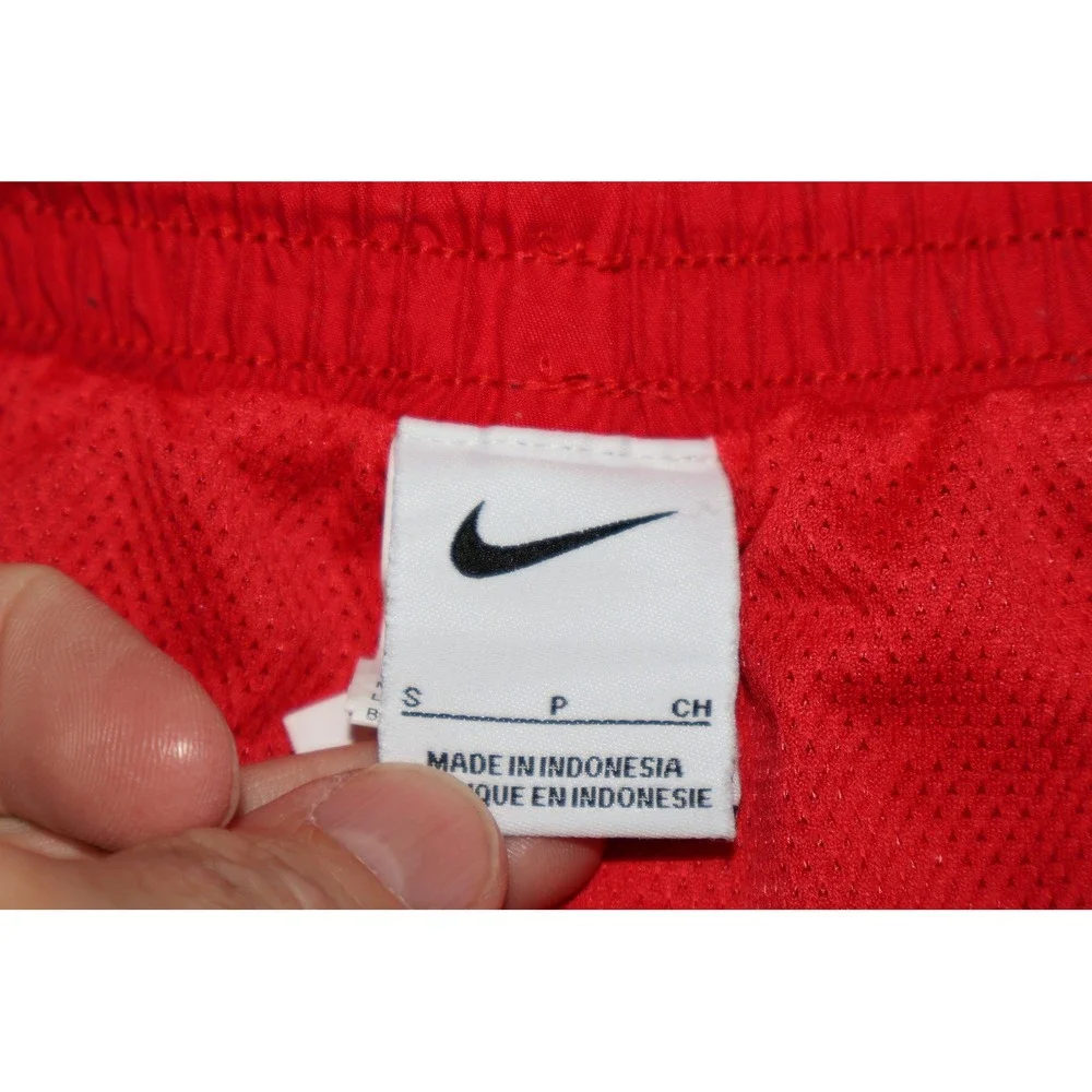 Nike Lined Swim Shorts Mens Small Navy Blue Red Athletic Gym Workout Trunks